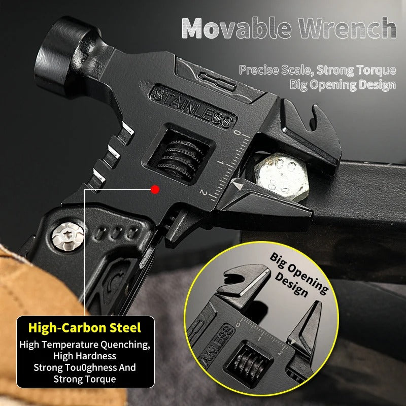 Multifunctional Outdoor Multi-Tool Hammer Wrench